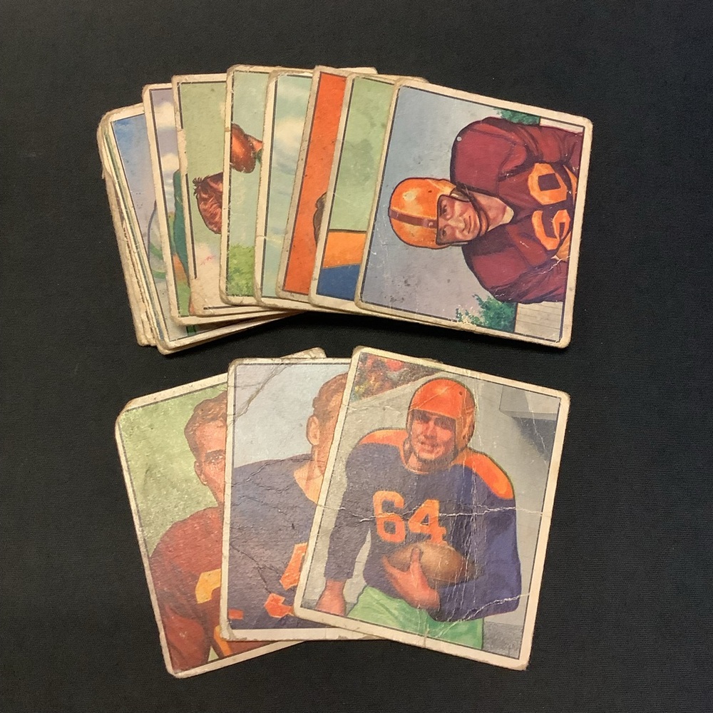 Vintage 1950 Bowman Football Cards Lot of 16 / Packers Colts Bears Steelers